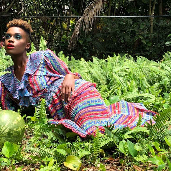 Vintage Diane Freis Geometric Print Dress - Picture 3 of 5